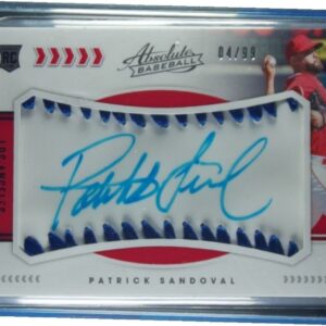 2020 Panini Absolute Patrick Sandoval AU SN99 MEM #154 Angels Rookie Baseball Ma