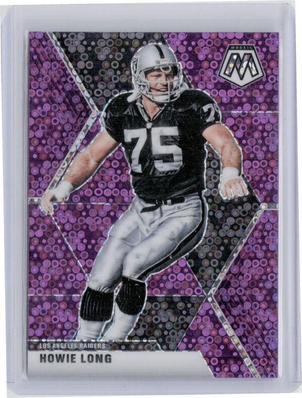 2020 Panini Mosaic Howie Long No Huddle Prizm Purple SN50 #107 Raiders