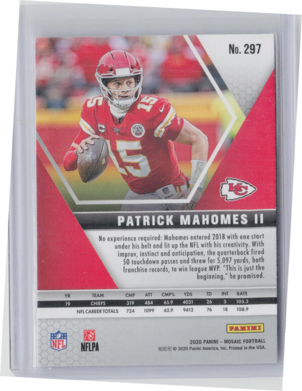 2020 Panini Mosaic Patrick Mahomes II #297 Chiefs - Image 3