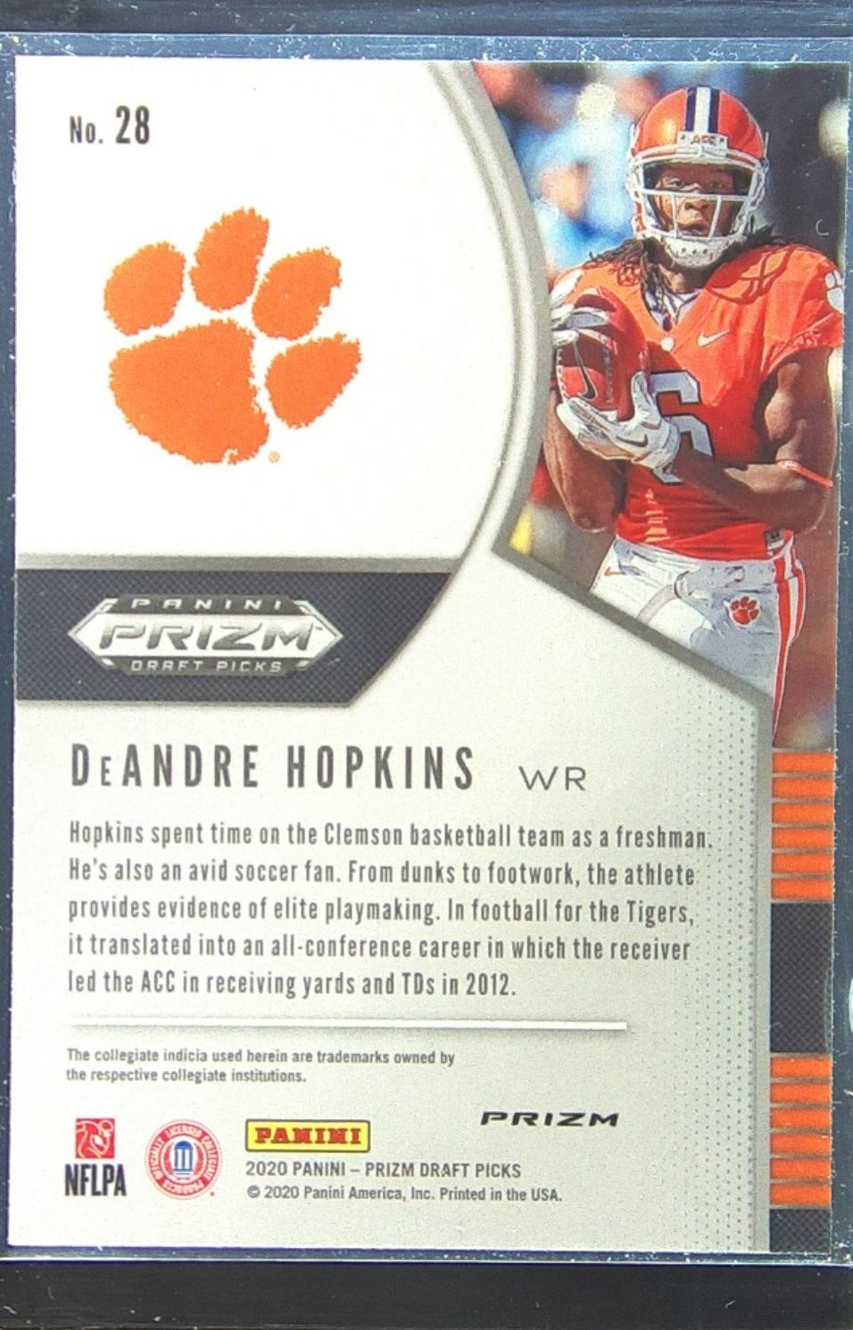 2020 Prizm Draft Picks DeAndre Hopkins Prizms Blue #28 Tigers - Image 3