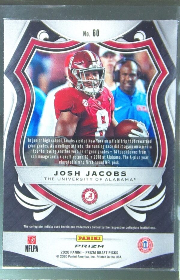 2020 Prizm Draft Picks Josh Jacobs Prizms Purple #60 Tide - Image 3