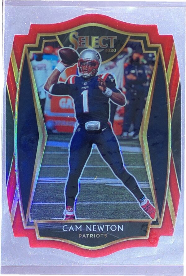 2020 Select Cam Newton Red Prizm Die Cut #136 Patriots