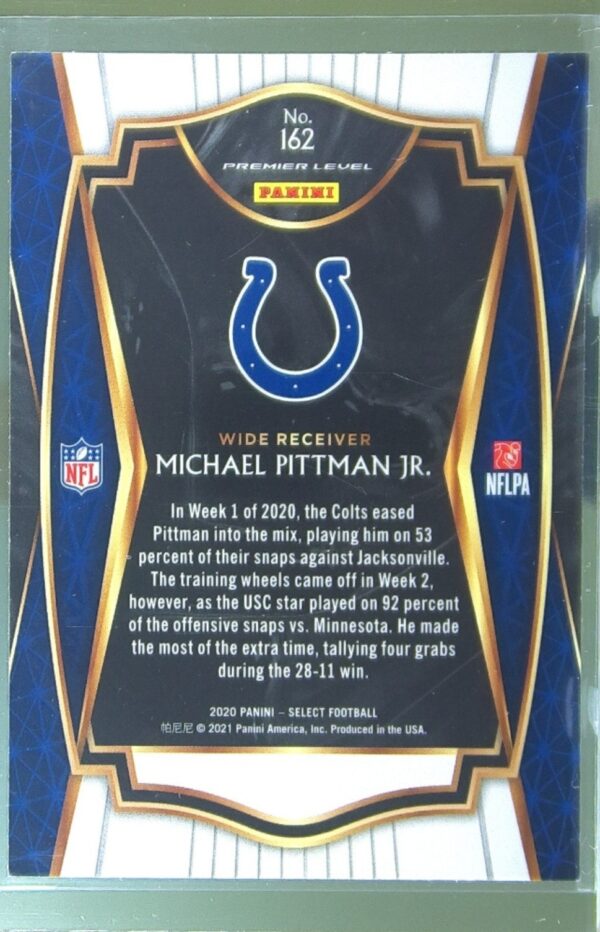 2020 Select Michael Pittman Jr. RC #162 Colts - Image 3