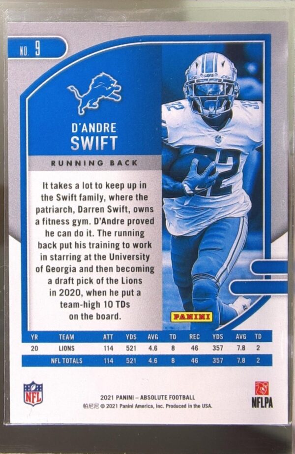 2021 Absolute D'Andre Swift Spectrum Red /100 #9 Lions - Image 3