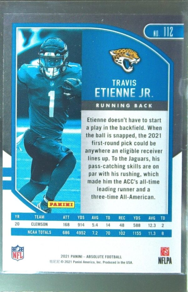 2021 Absolute Travis Etienne Jr. Retail RC #112 Jaguars - Image 3