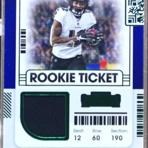 2021 Contenders Rashod Bateman RC JSY #RTS-RBA Ravens Rookie Ticket Swatches