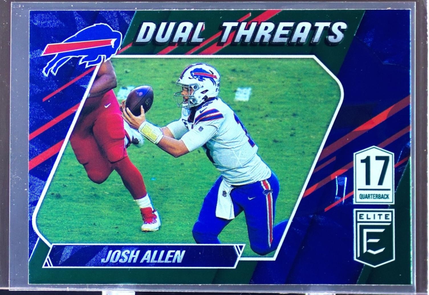 2021 Donruss Elite Josh Allen #DT2 Bills Dual Threats Green