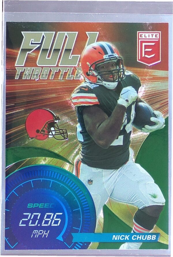 2021 Donruss Elite Nick Chubb #FT16 Browns Full Throttle Green
