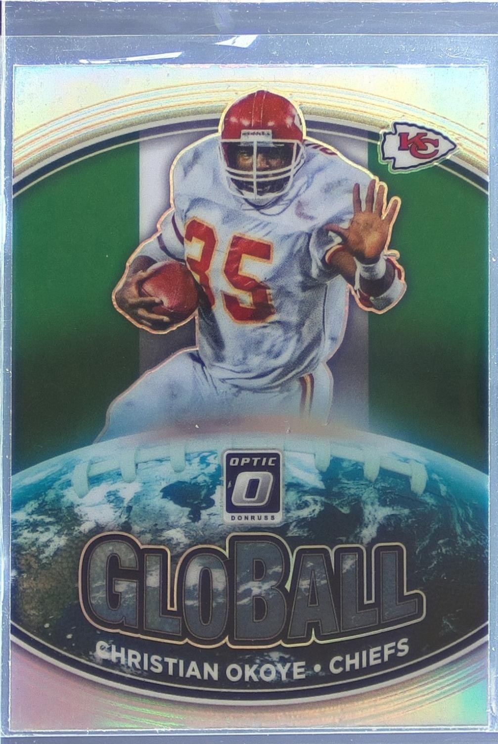 2021 Donruss Optic Christian Okoye #GB-12 Chiefs GloBall