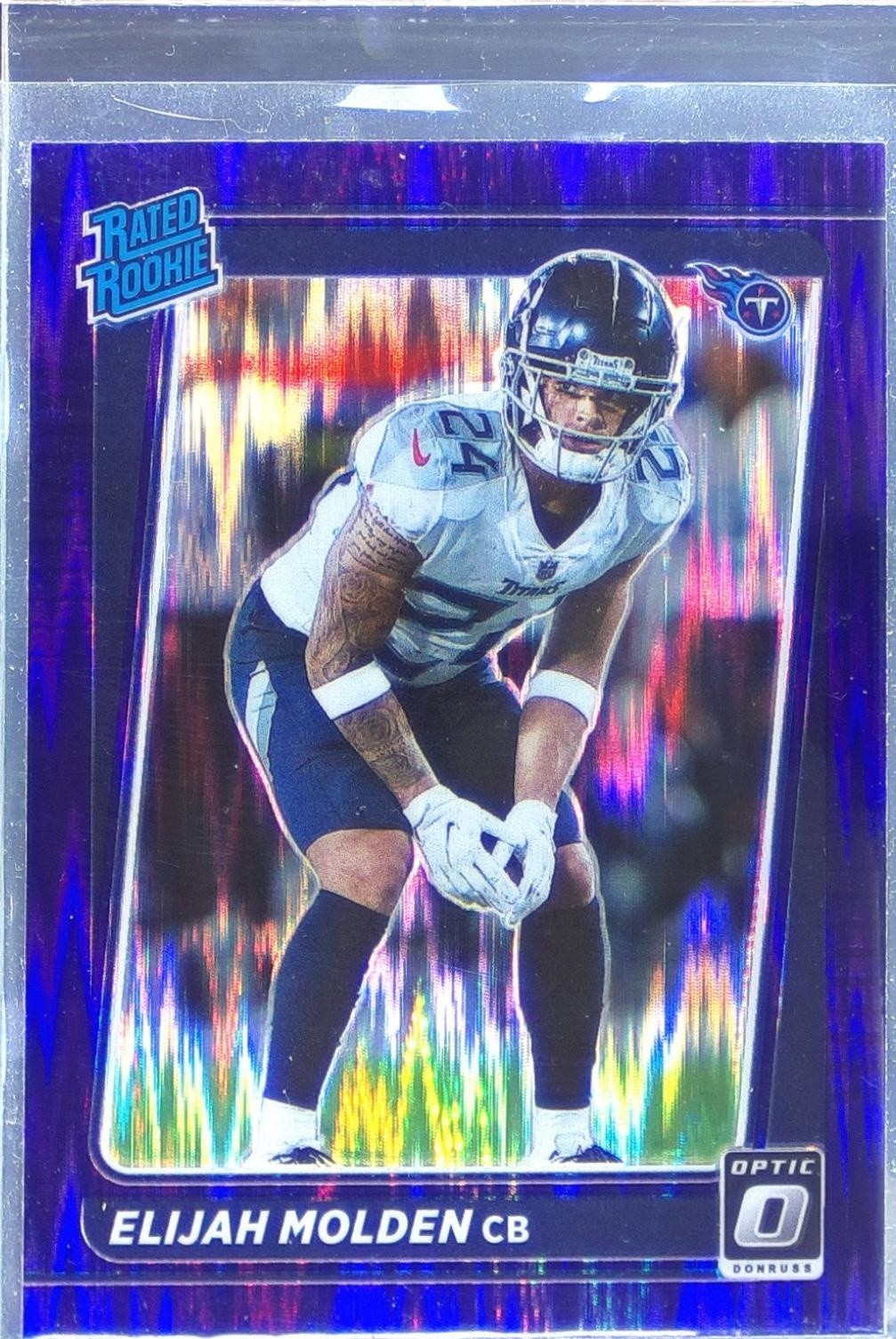 2021 Donruss Optic Elijah Molden Purple Shock RC #300 Titans