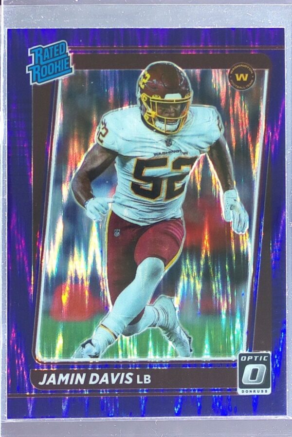 2021 Donruss Optic Jamin Davis Purple Shock RC #247 Team