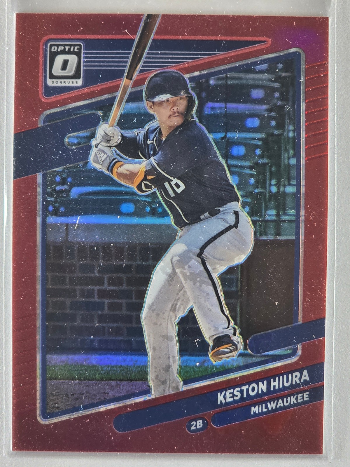 2021 Donruss Optic Keston Hiura Red Prizm /60 Brewers no.113