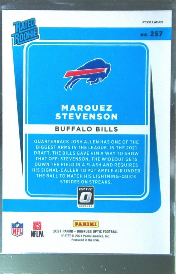 2021 Donruss Optic Marquez Stevenson Bronze RC #257 Bills - Image 3