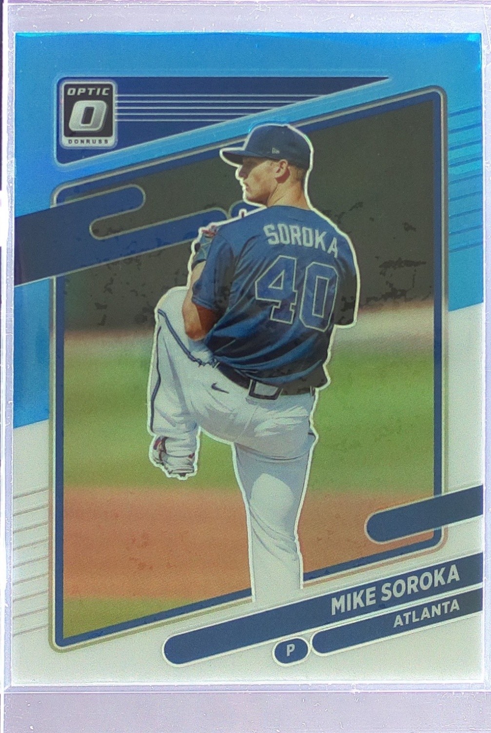 2021 Donruss Optic Mike Soroka Carolina Blue & White #127 Braves