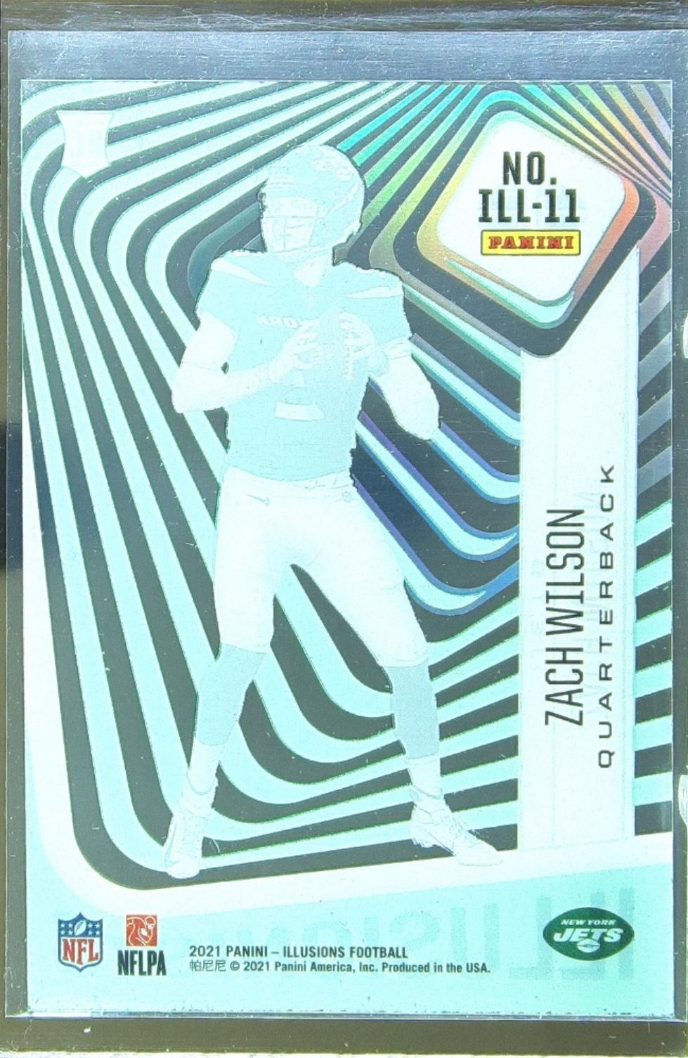 2021 Illusions Zach Wilson RC #ILL-11 Jets Illusionists Emerald - Image 3