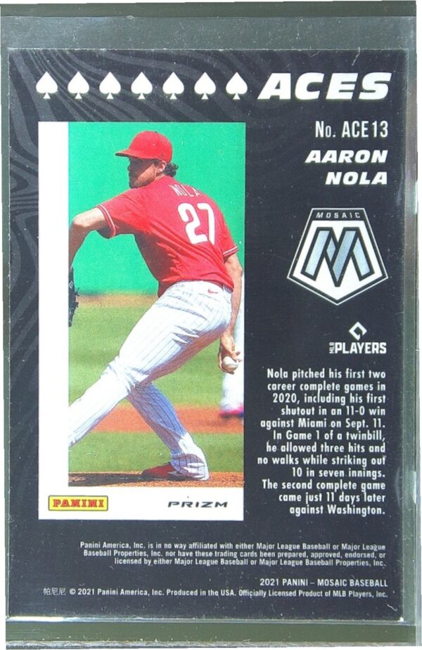 2021 Mosaic Aaron Nola #ACE13 Phillies Aces Mosaic - Image 3