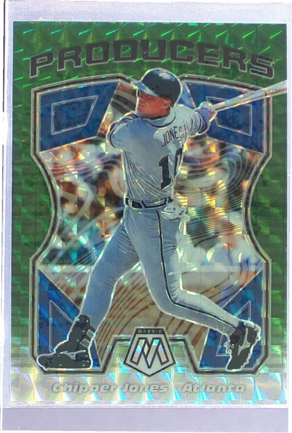 2021 Mosaic Chipper Jones #P7 Braves Producers Green