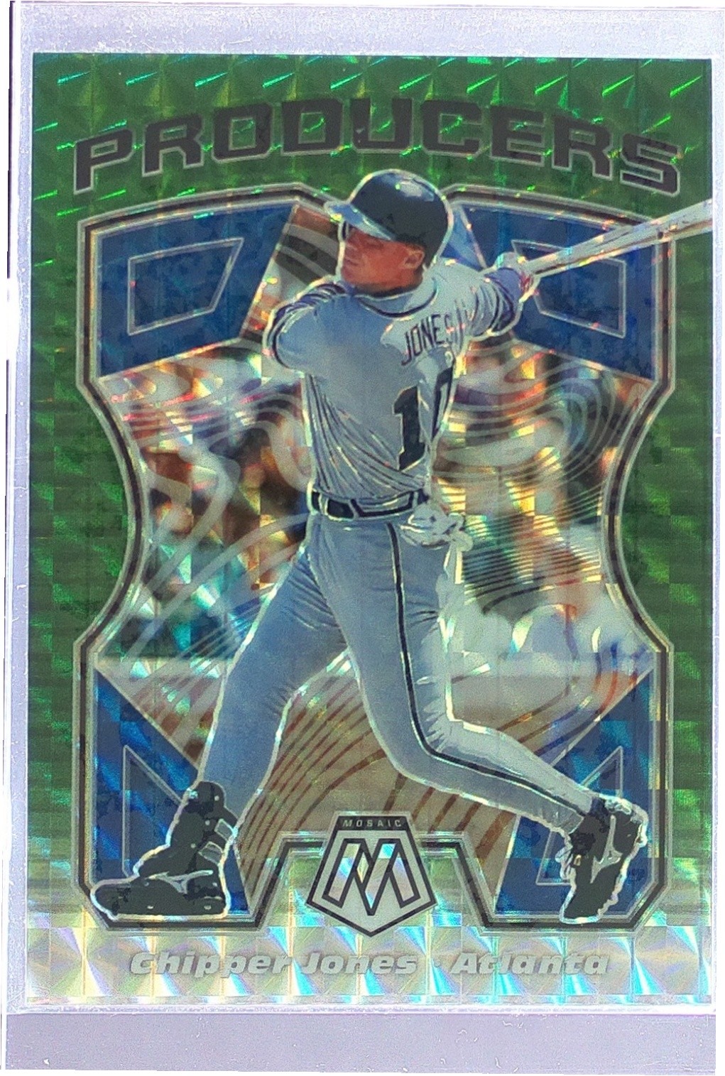 2021 Mosaic Chipper Jones #P7 Braves Producers Green