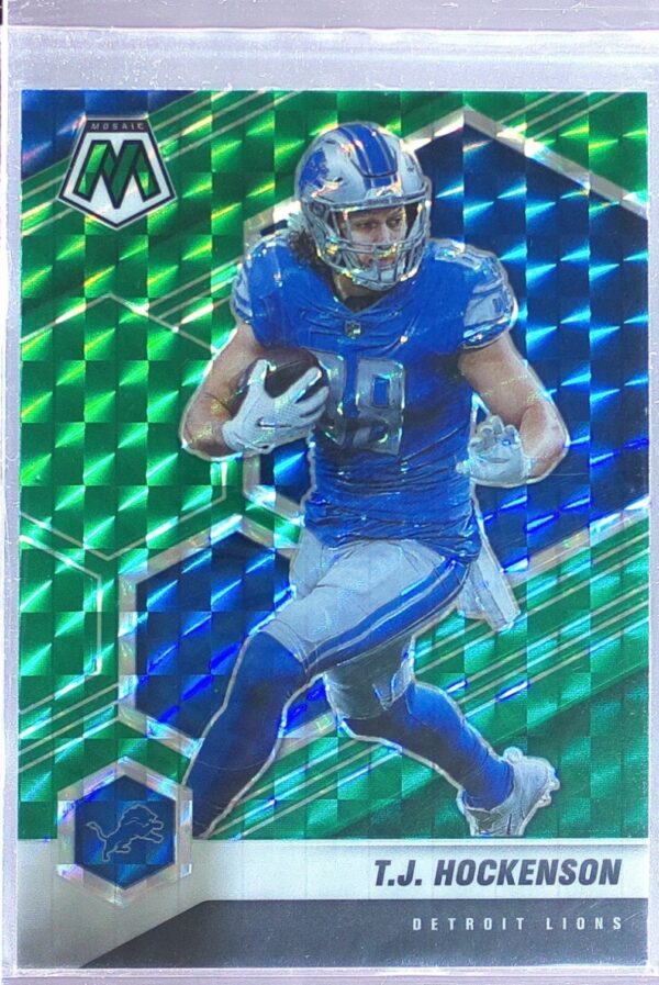 2021 Mosaic T.J. Hockenson Prizm Green #74 Lions