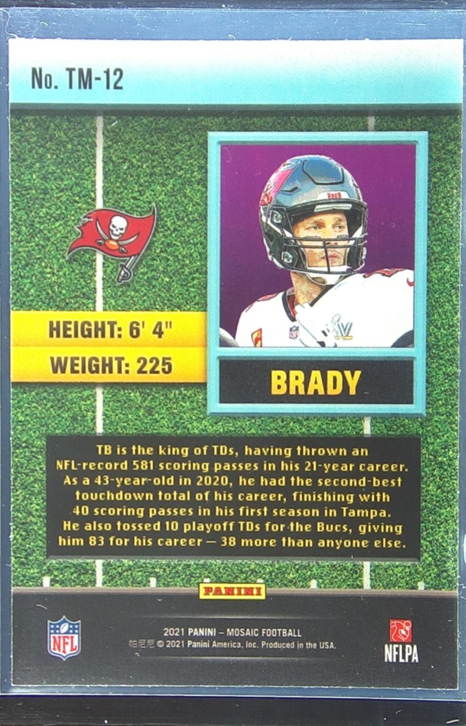 2021 Mosaic Tom Brady #TM-12 Buccaneers Touchdown Masters - Image 3
