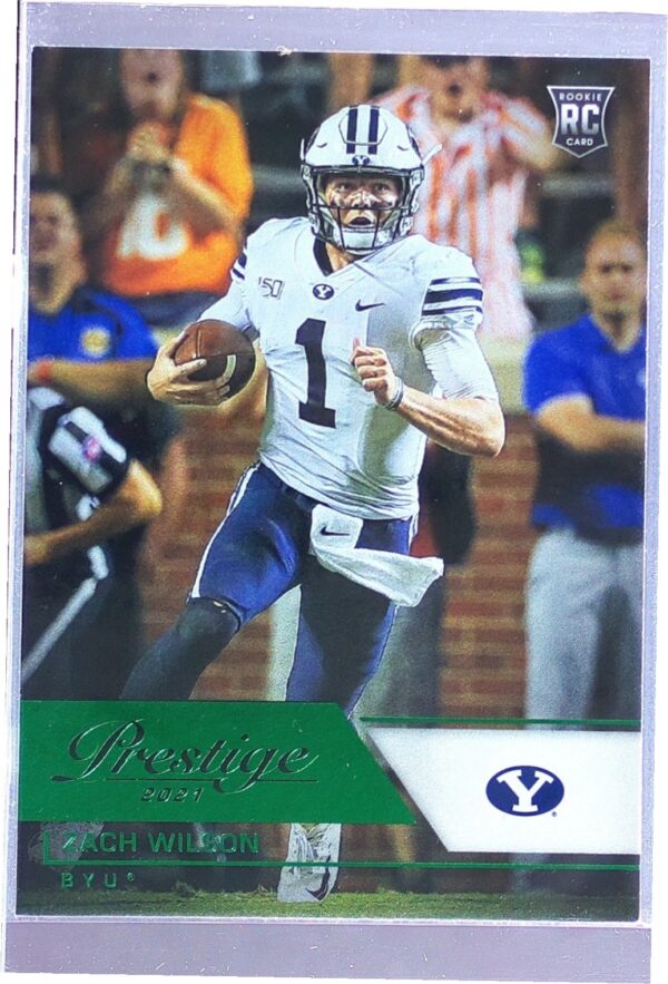 2021 Panini Chronicles Draft Picks Zach Wilson Green RC #82 Cougars