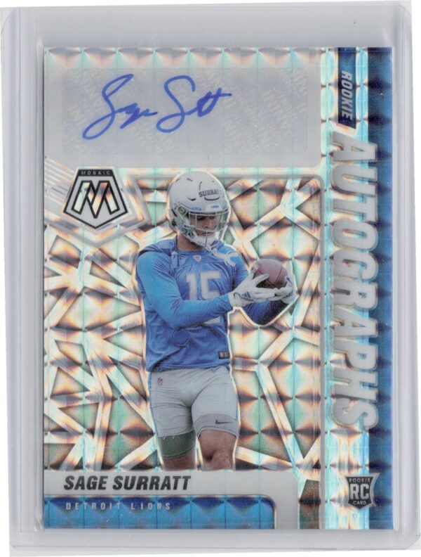 2021 Panini Mosaic Sage Surratt AU #RA-90 Lions Rookie Autographs Mosaic