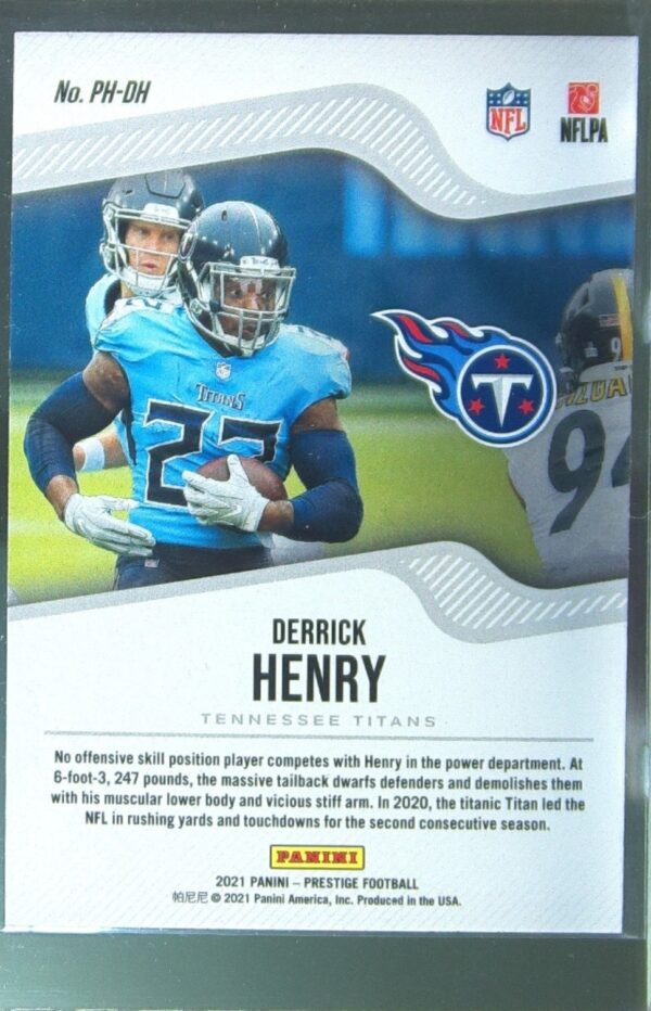 2021 Panini Prestige Derrick Henry #PH-DH Titans Power House - Image 3