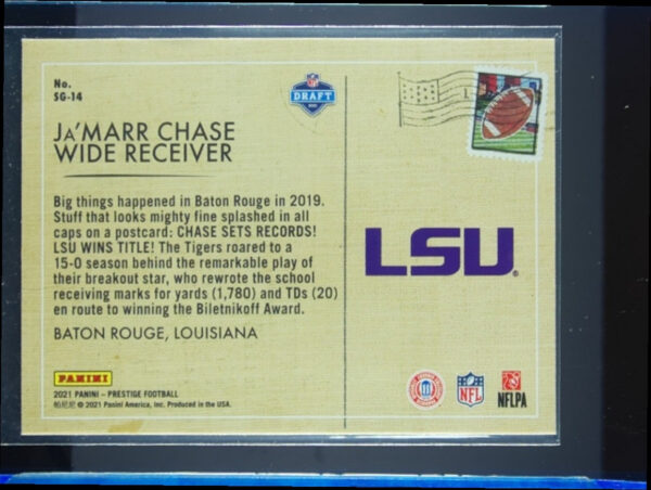 2021 Panini Prestige Ja'Marr Chase #SG-14 Tigers Seasons Greetings - Image 3