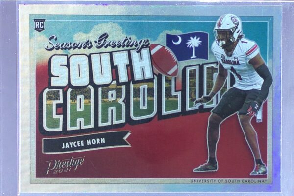 2021 Panini Prestige Jaycee Horn RC #SG-18 Gamecocks Seasons Greetings