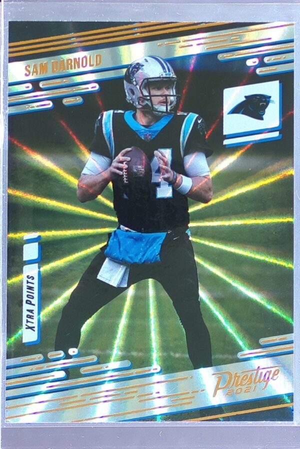 2021 Panini Prestige Sam Darnold Xtra Points Sunburst #166 Panthers