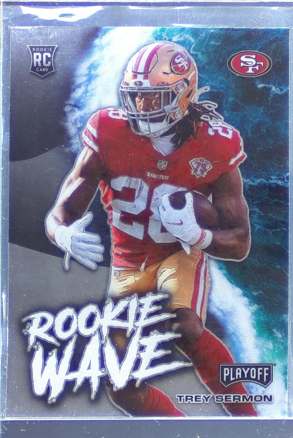 2021 Playoff Trey Sermon RC #RW-TSE 49ers Rookie Wave