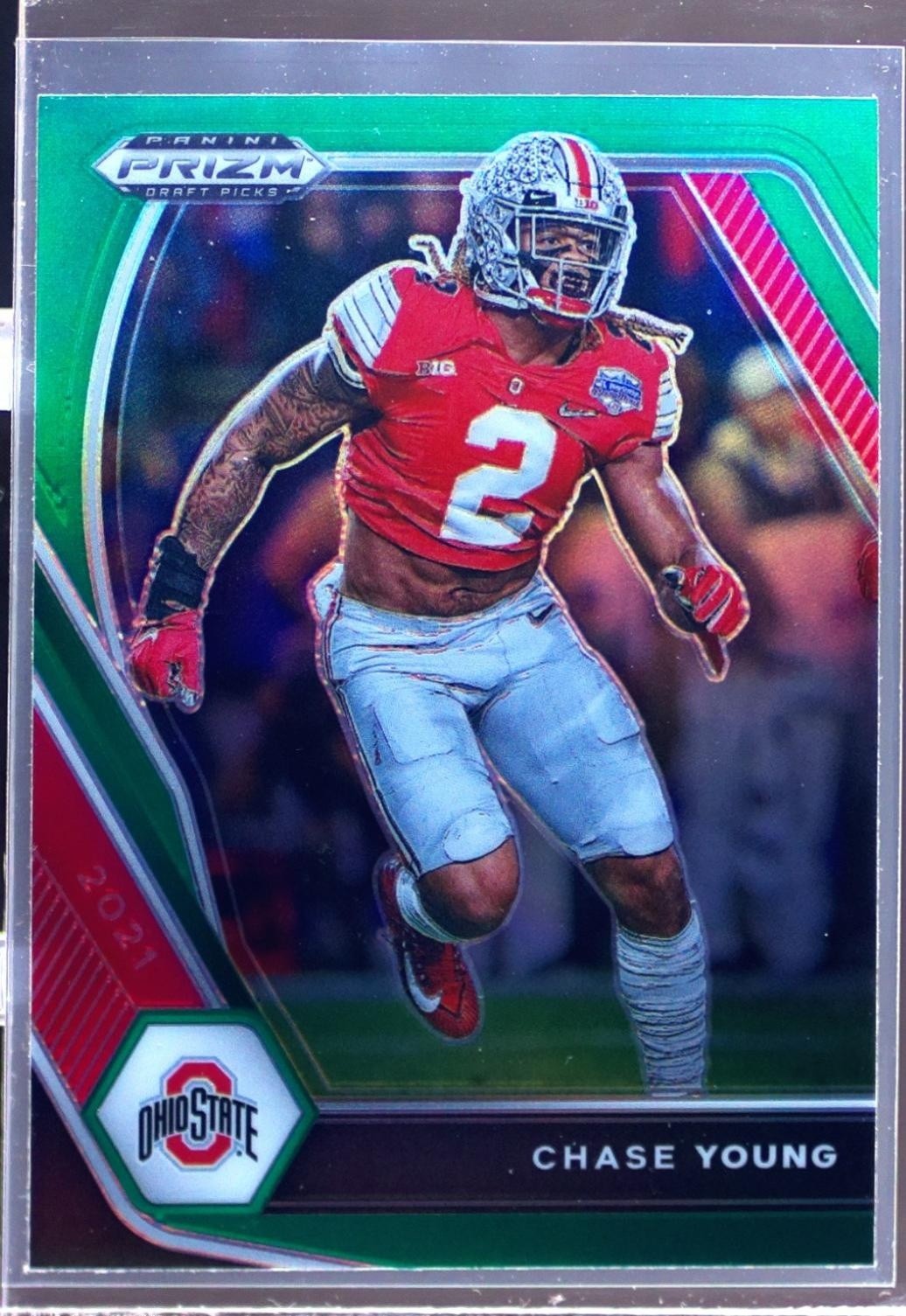 2021 Prizm Draft Picks Chase Young Green #99 Buckeyes