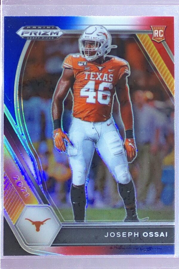 2021 Prizm Draft Picks Joseph Ossai Red White and Blue RC #150 Longhorns