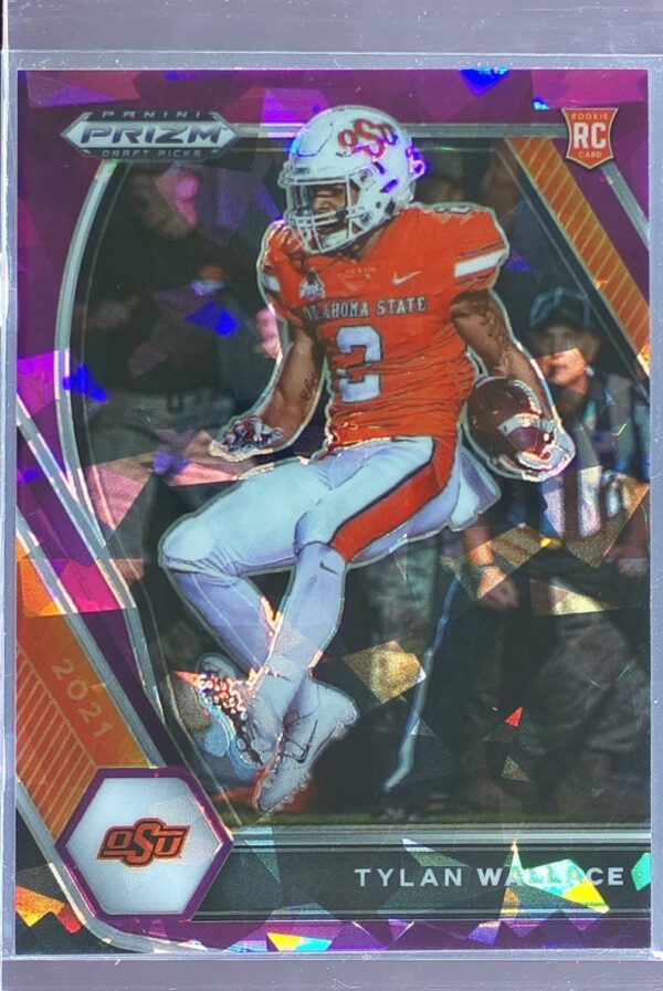 2021 Prizm Draft Picks Tylan Wallace Purple Ice /149 #126 Cowboys