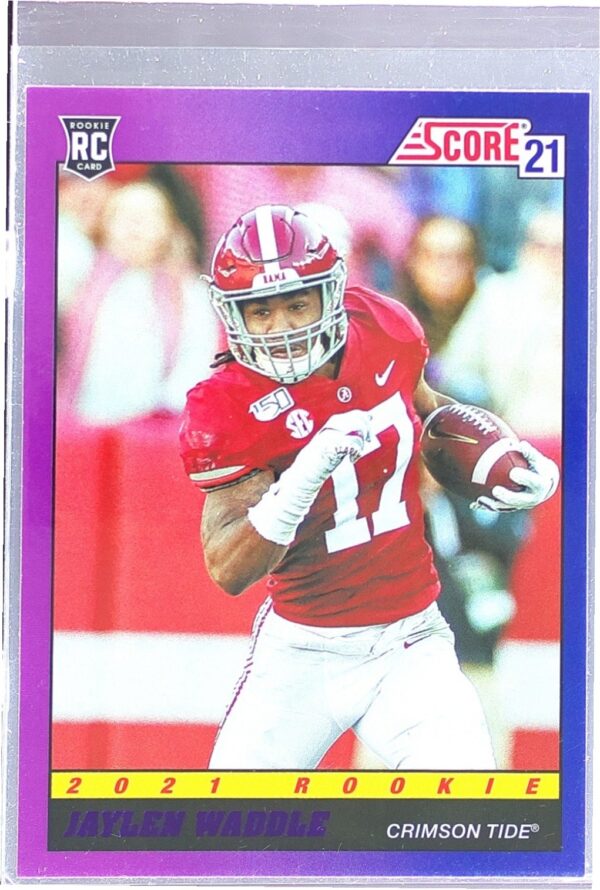2021 Score Jaylen Waddle RC #TB7 Tide 1991 Throwback Purple