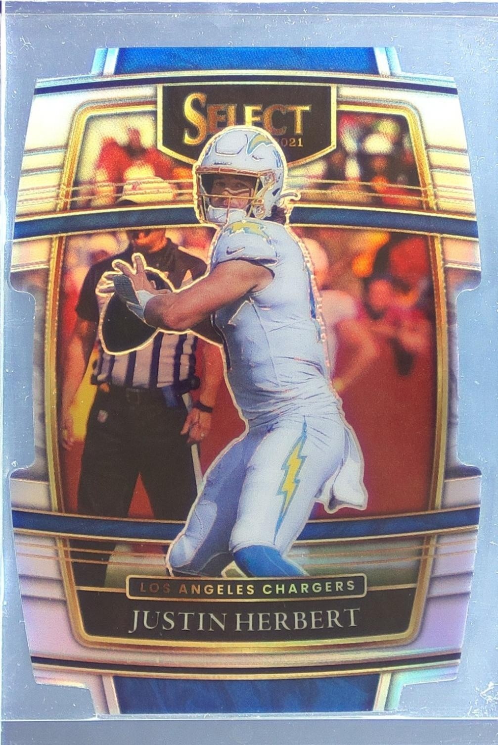2021 Select Justin Herbert Silver Prizm Die Cut #19 Chargers