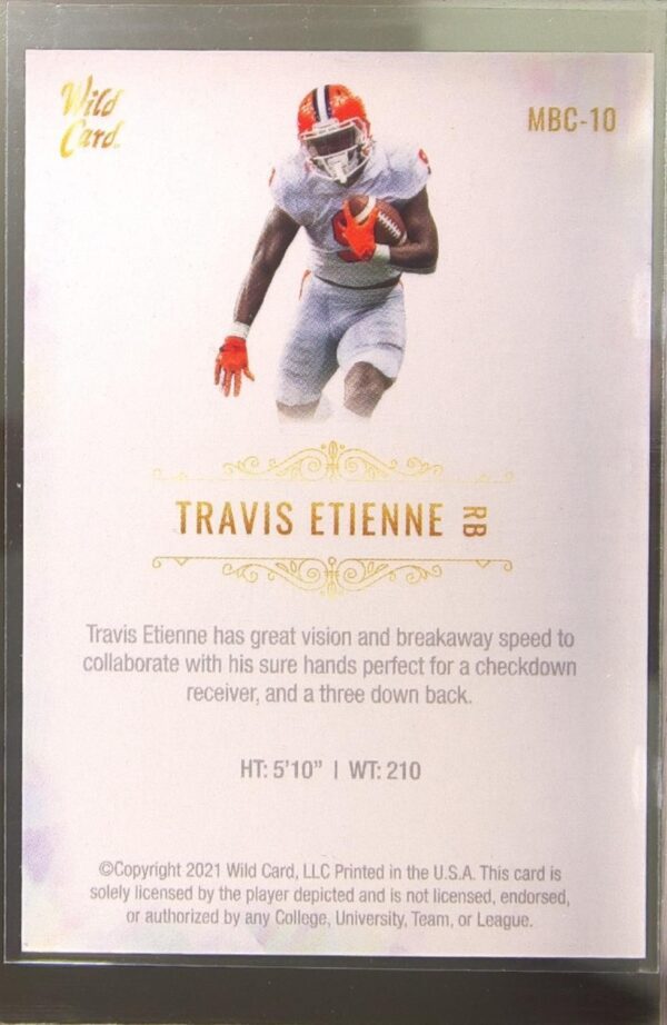 2021 Wild Card Matte Retail Travis Etienne RC #MBC-10 Tigers - Image 3