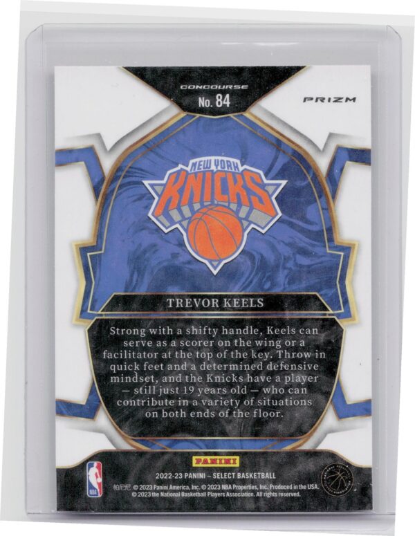 2022-23 Select Trevor Keels Tri Color Prizms #84 Knicks - Image 3