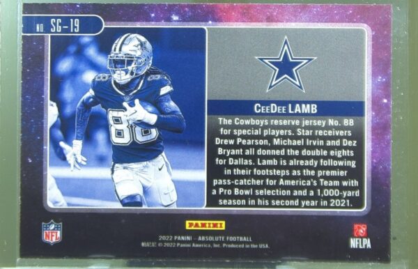 2022 Absolute CeeDee Lamb #SG-19 Cowboys Star Gazing - Image 3