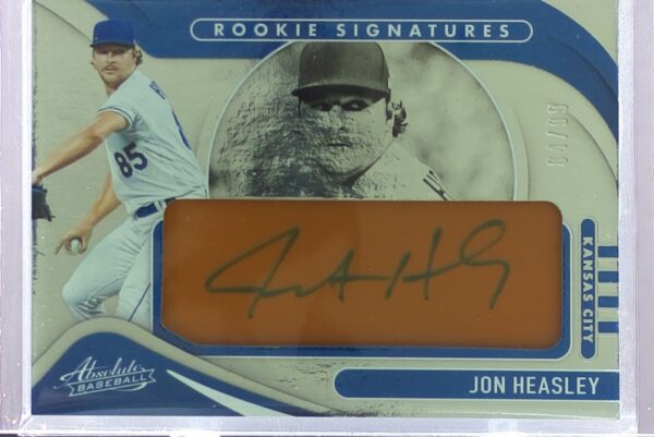 2022 Absolute Jon Heasley Auto /99 RC #120 Royals Rookie Leather Signatures Tan