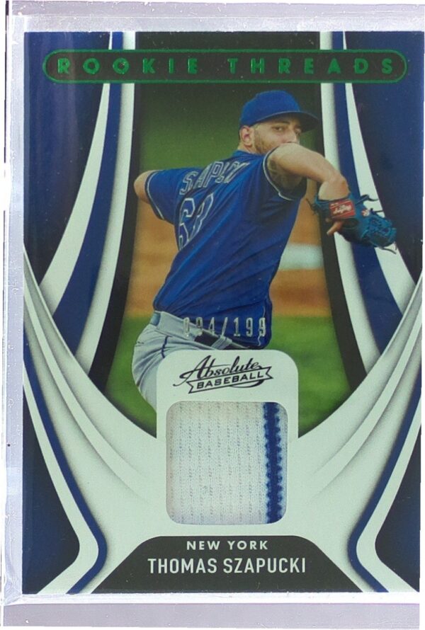 2022 Absolute Thomas Szapucki /199 JSY #RT-TS Mets Rookie Threads Retail Green