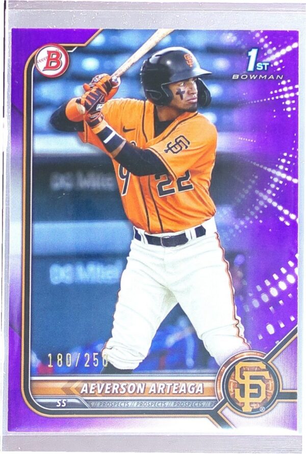 2022 Bowman Aeverson Arteaga /250 #BP-82 Giants Prospects Purple