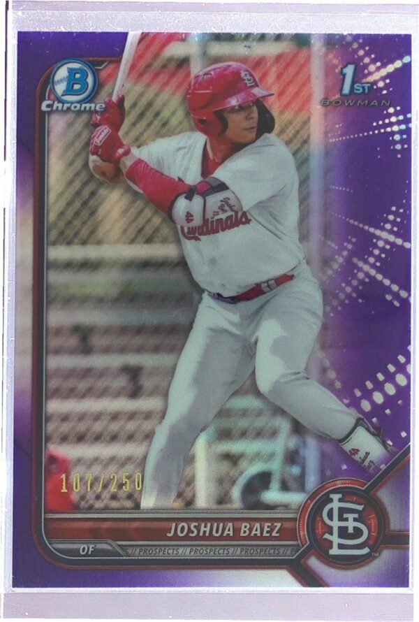 2022 Bowman Joshua Baez /250 #BCP-112 Cardinal Chrome Prospects Purple Refractor
