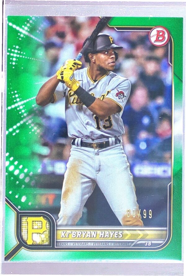 2022 Bowman Ke'Bryan Hayes Green /99 #13 Pirates