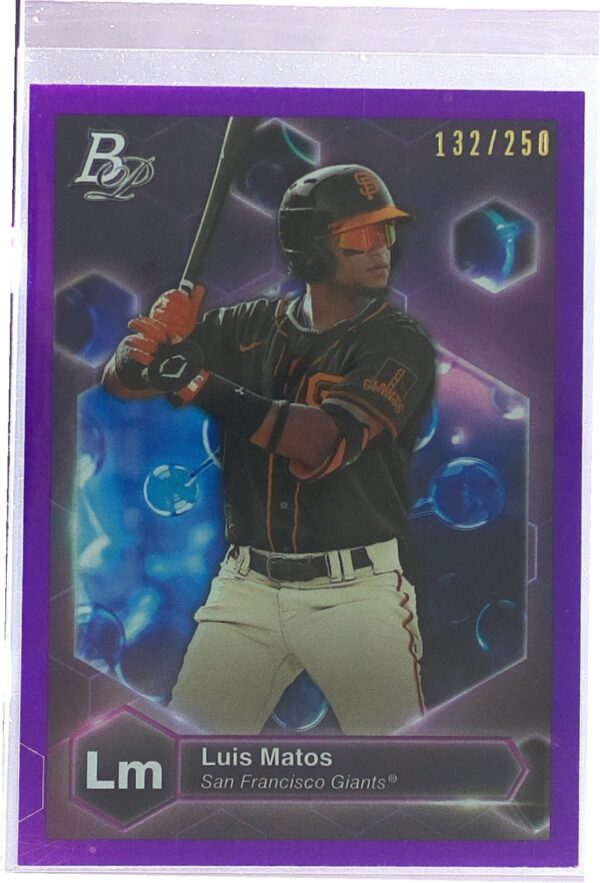 2022 Bowman Platinum Luis Matos /250 #PE-19 Giants Precious Elements Purple