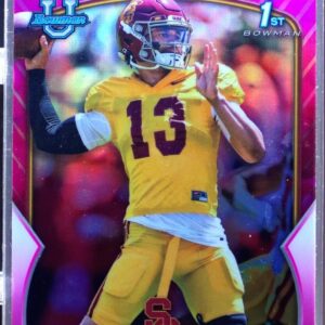 2022 Bowman University Chrome Caleb Williams Pink Refractor #50 Trojans