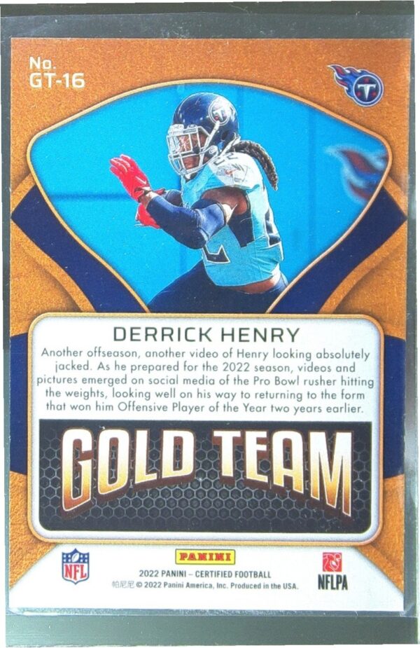 2022 Certified Derrick Henry #GT-16 Titans Gold Team - Image 3