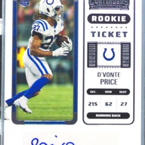 2022 Contenders D'Vonte Price RC Auto #285 Colts