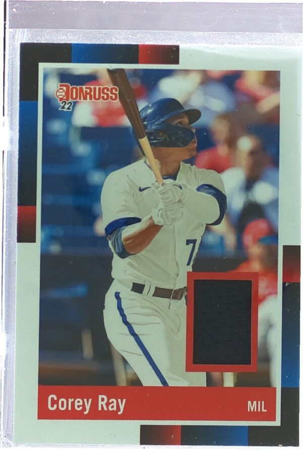 2022 Donruss Corey Ray JSY #R88M-CR Brewers Retro 1988 Materials