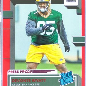 2022 Donruss Devonte Wyatt Red Press Proof RC #360 Packers